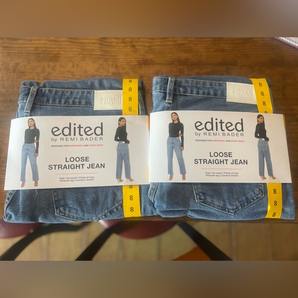edited by Remi Bader Loose Straight Blue Jeans - 2 brand new pair-Women’s 8 NWT - Picture 1 of 4